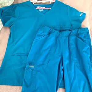 Greys anatomy & Cherokee Caribbean blue scrub set